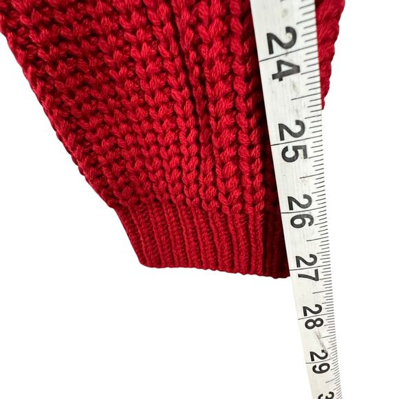 Love by Design Sweater Women L Red White Blue Colorblock Preppy Americana Chunky - Picture 9 of 13